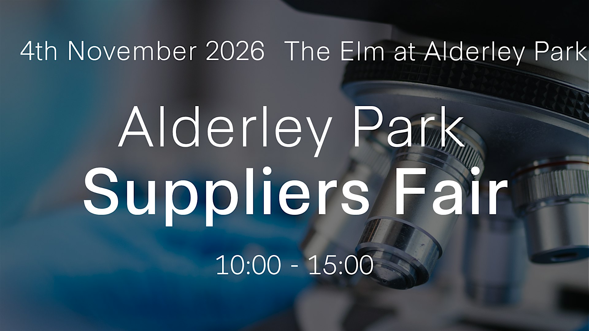 Alderley Park Suppliers Fair Autumn 2026 - Exhibitor Stand