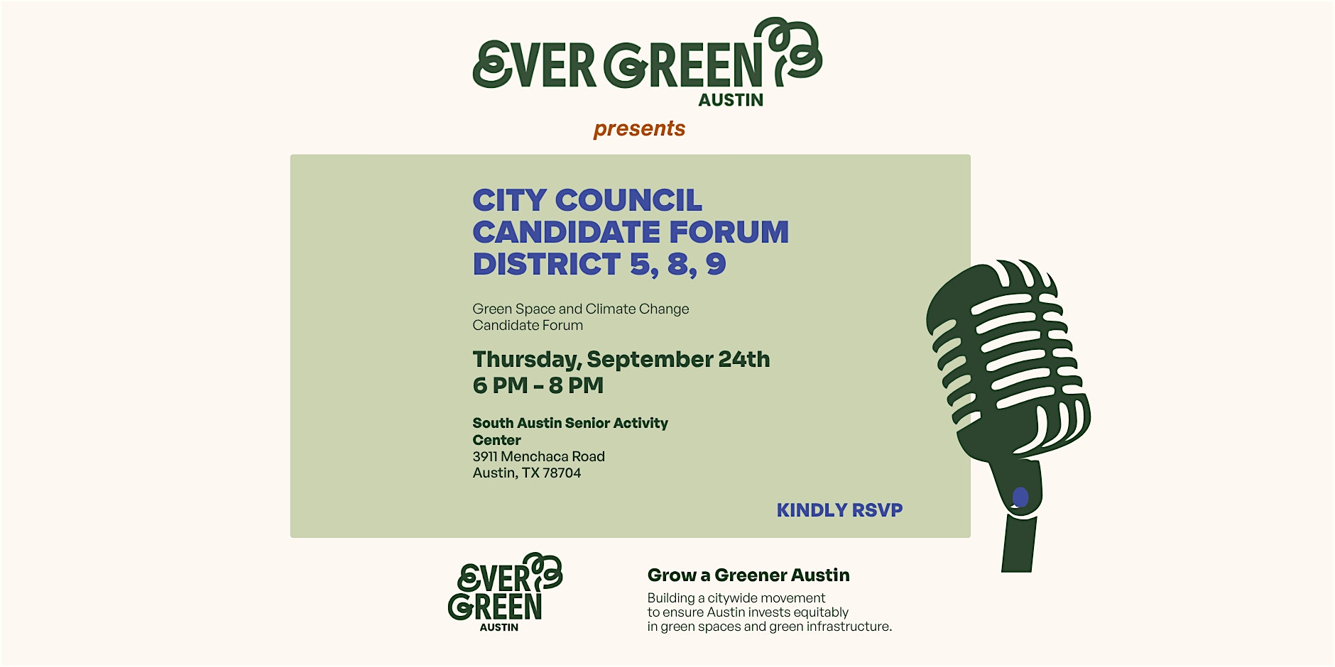 Green Space and Climate Change Candidate Forum