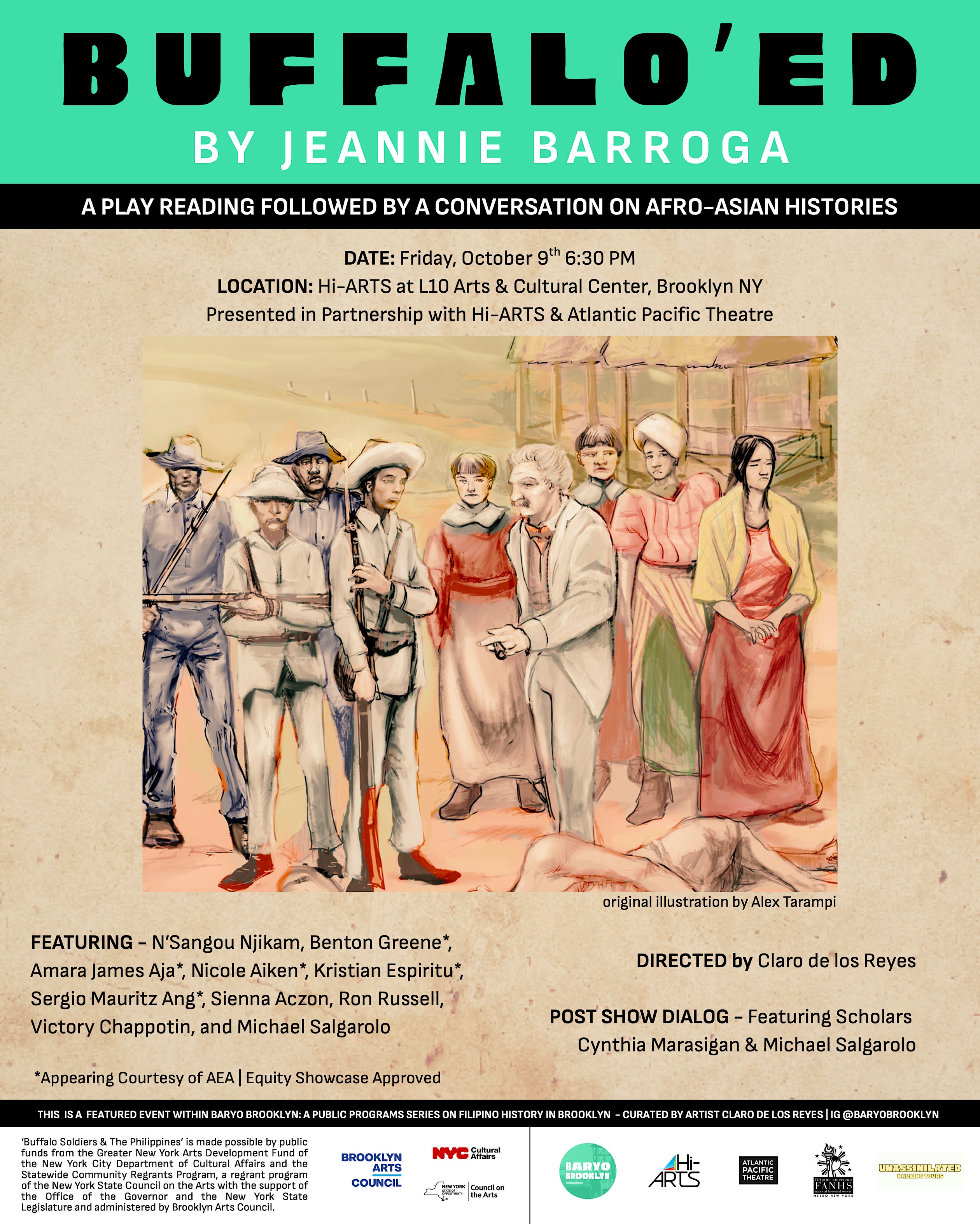 BUFFALO'ED by Jeannie Barroga,  a play reading + dialog