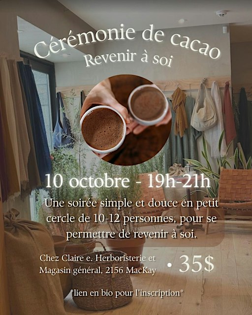 Cérémonie de cacao - Revenir vers soi