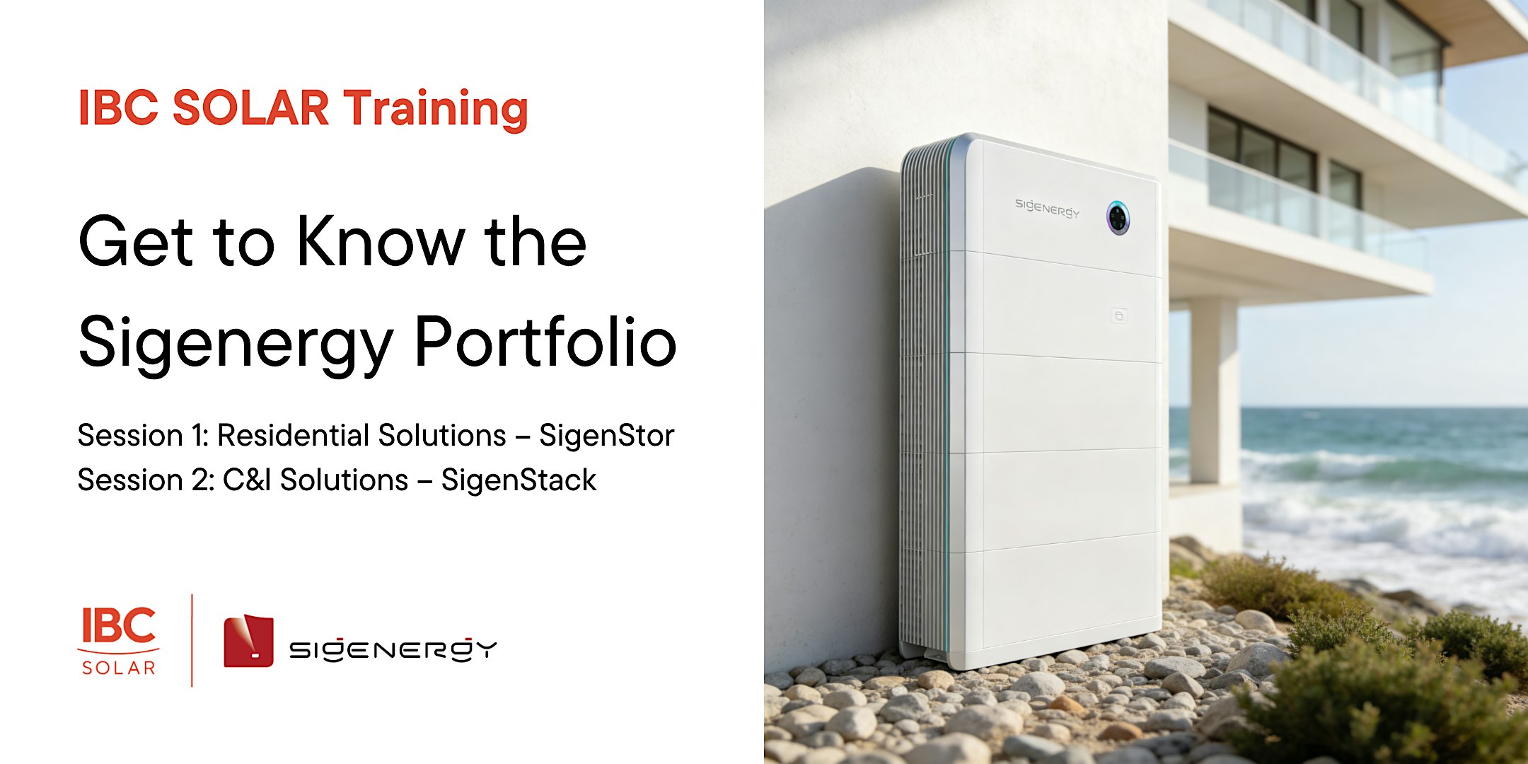 IBC SOLAR | Sigenergy Technical Training | Residential & C&I Solutions