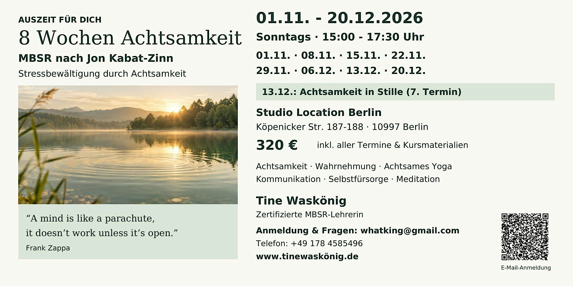 MBSR & Achtsamkeit nach Jon Kabat-Zinn in Berlin