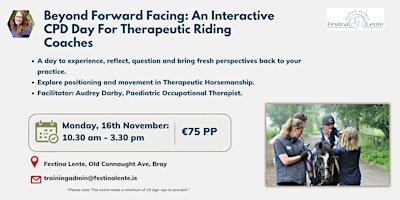 Beyond Forward Facing: Movement in Therapeutic Horsemanship (CPD)
