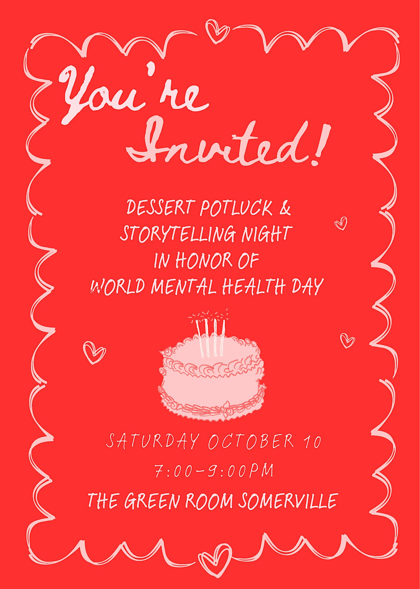 Mental Health Storytelling Night + Dessert Potluck: World Mental Health Day