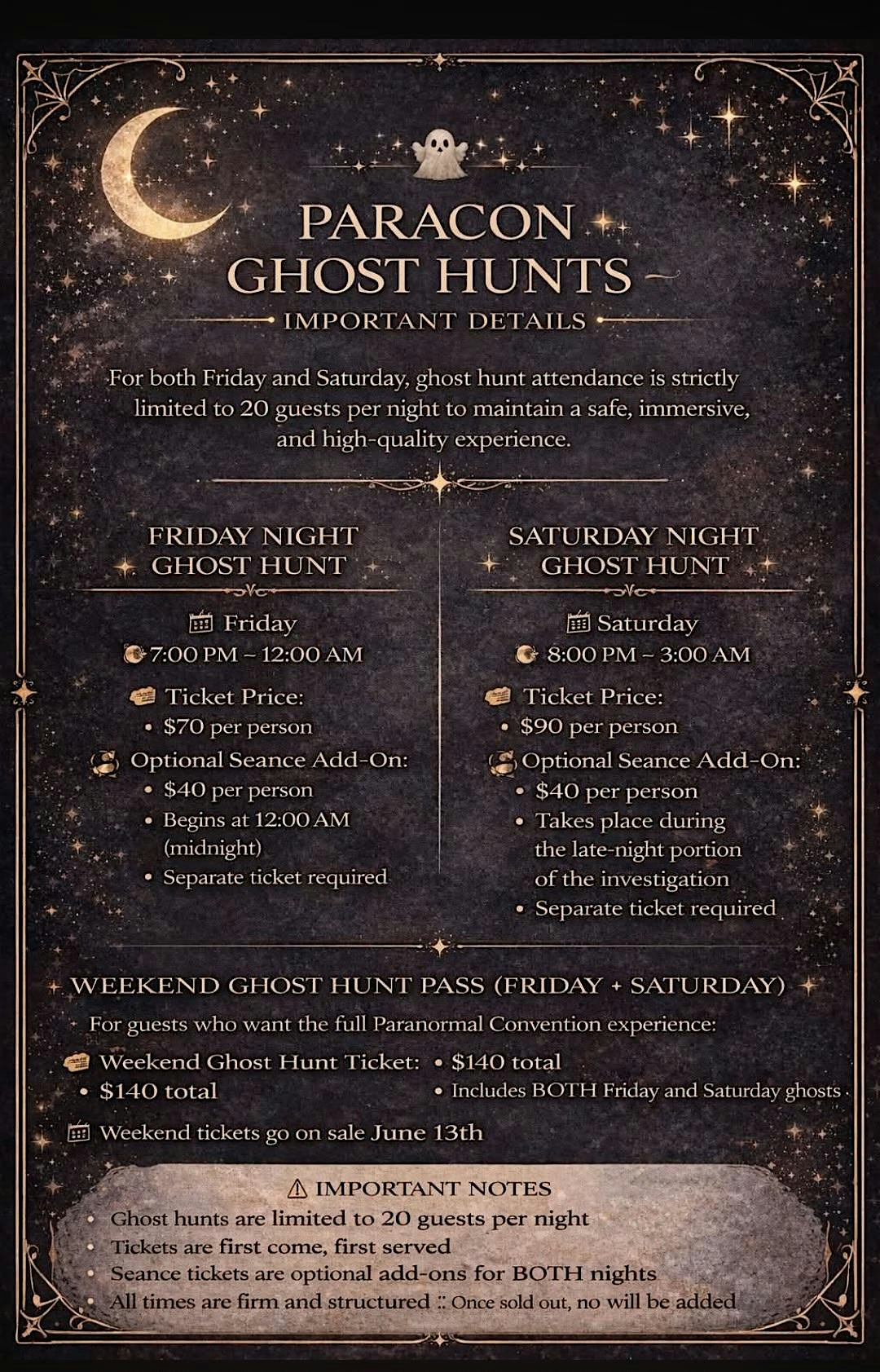 After-hours ghost hunt - Saturday-