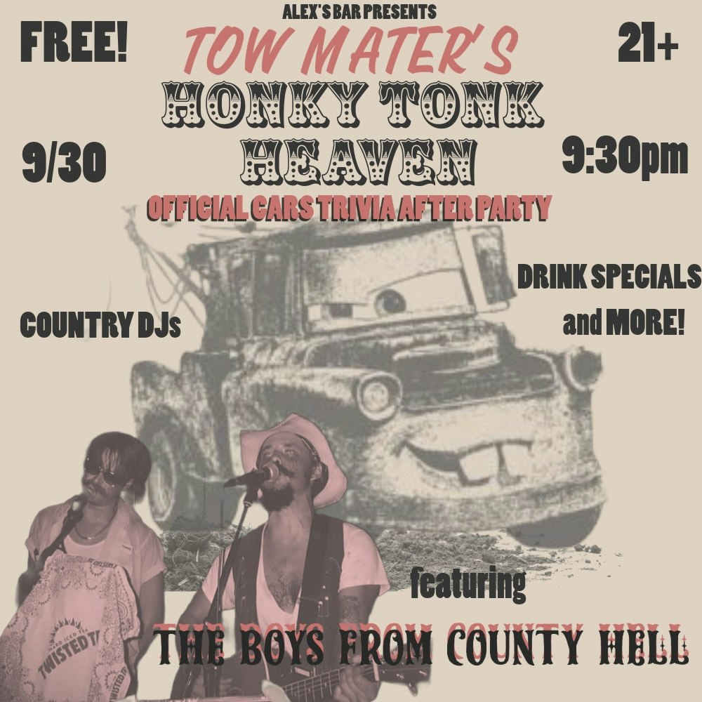 Mater's Honky Tonk Heaven: Cars Trivia After Party