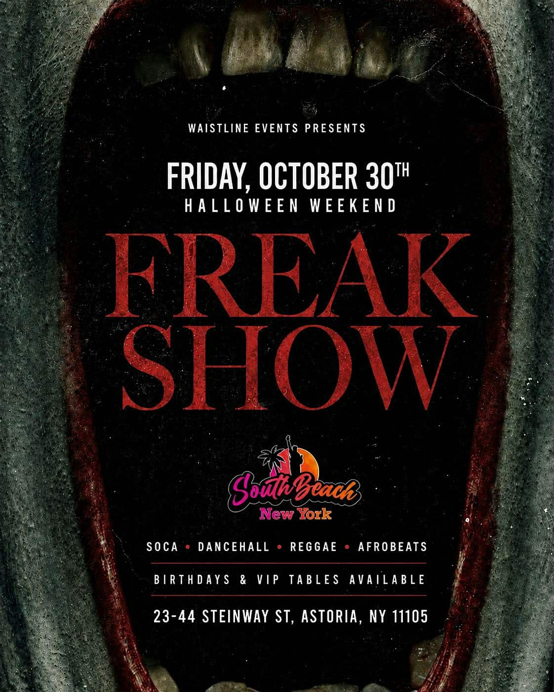 Freak Show Halloween Weekend at South Beach Astoria
