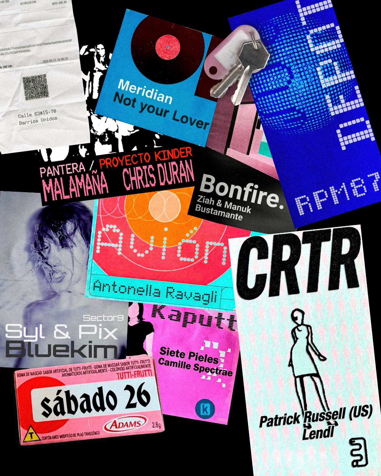 Kaputt Club / Proyecto Kinder PRESENTA: Patrick Rusell, Lendl, Siete Pieles, Camille Spectrae