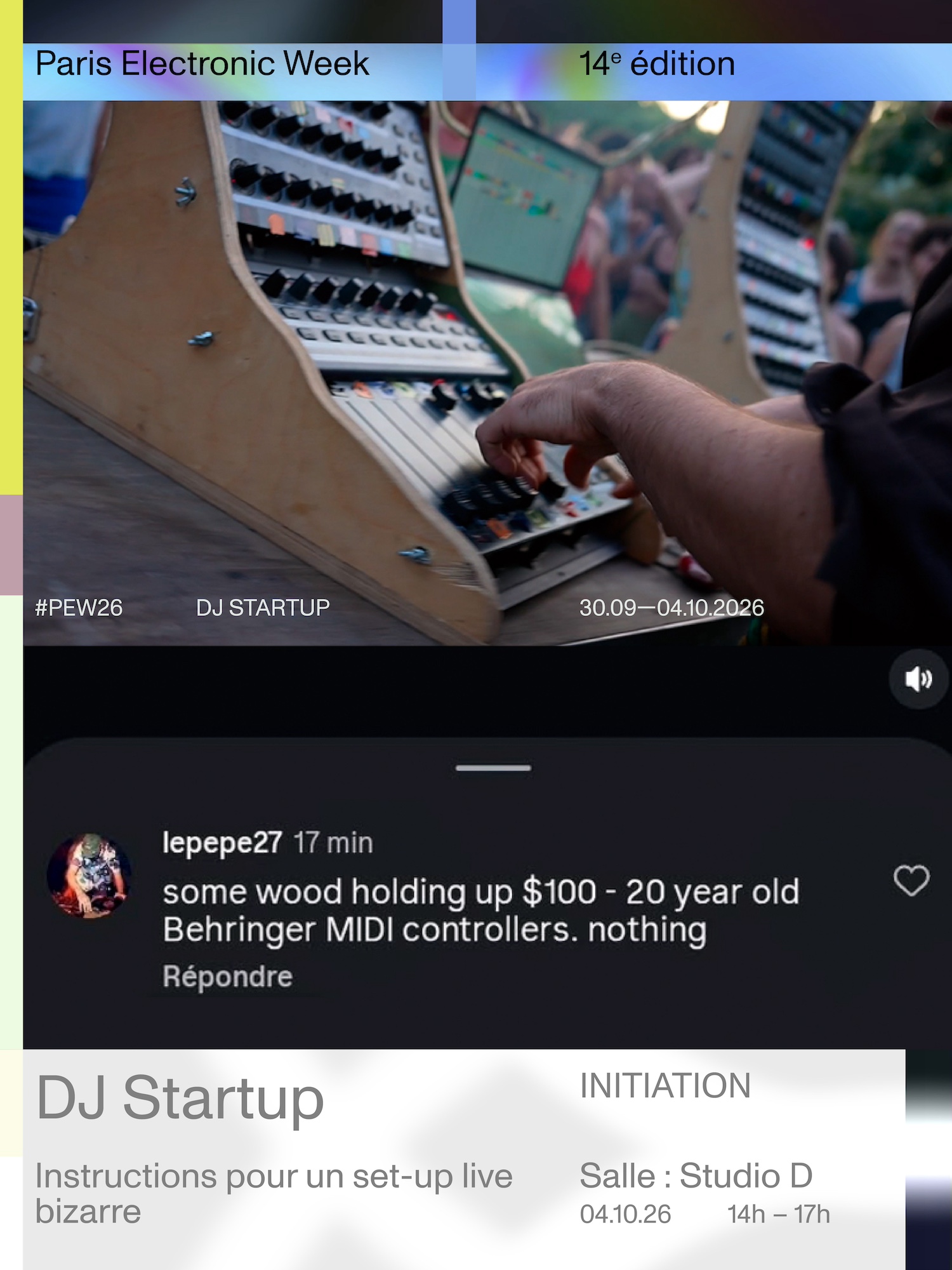 PEW26 - Instructions pour un set-up live bizarre avec DJ Startup