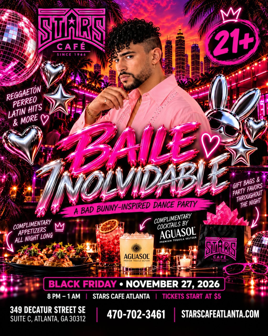 BAILE INOLVIDABLE: A Bad Bunny-Inspired Dance Party (Sponsored by Aguasol Tequila) 🐰🪩