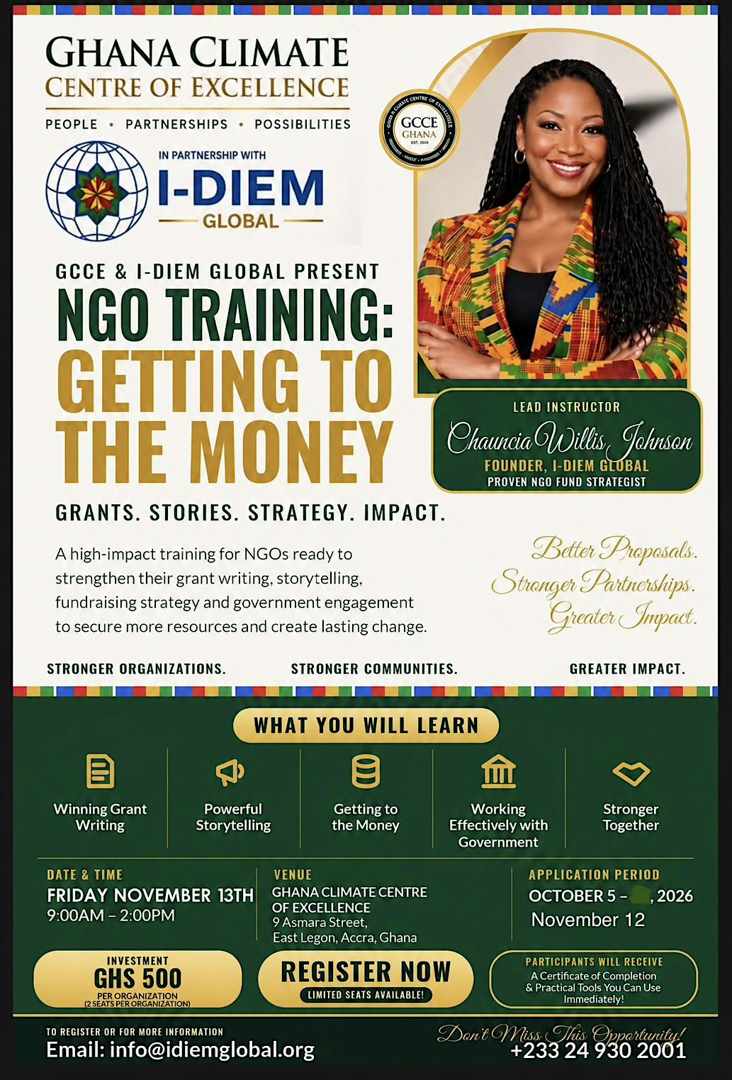 NGO TRAINING: GETTING TO THE MONEY