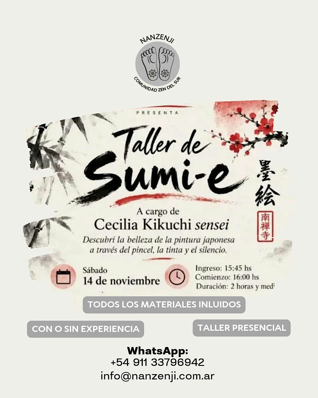 Taller de Sumi-e. Pintura tradicional japonesa . Sábado 14 de NOVIEMBRE-