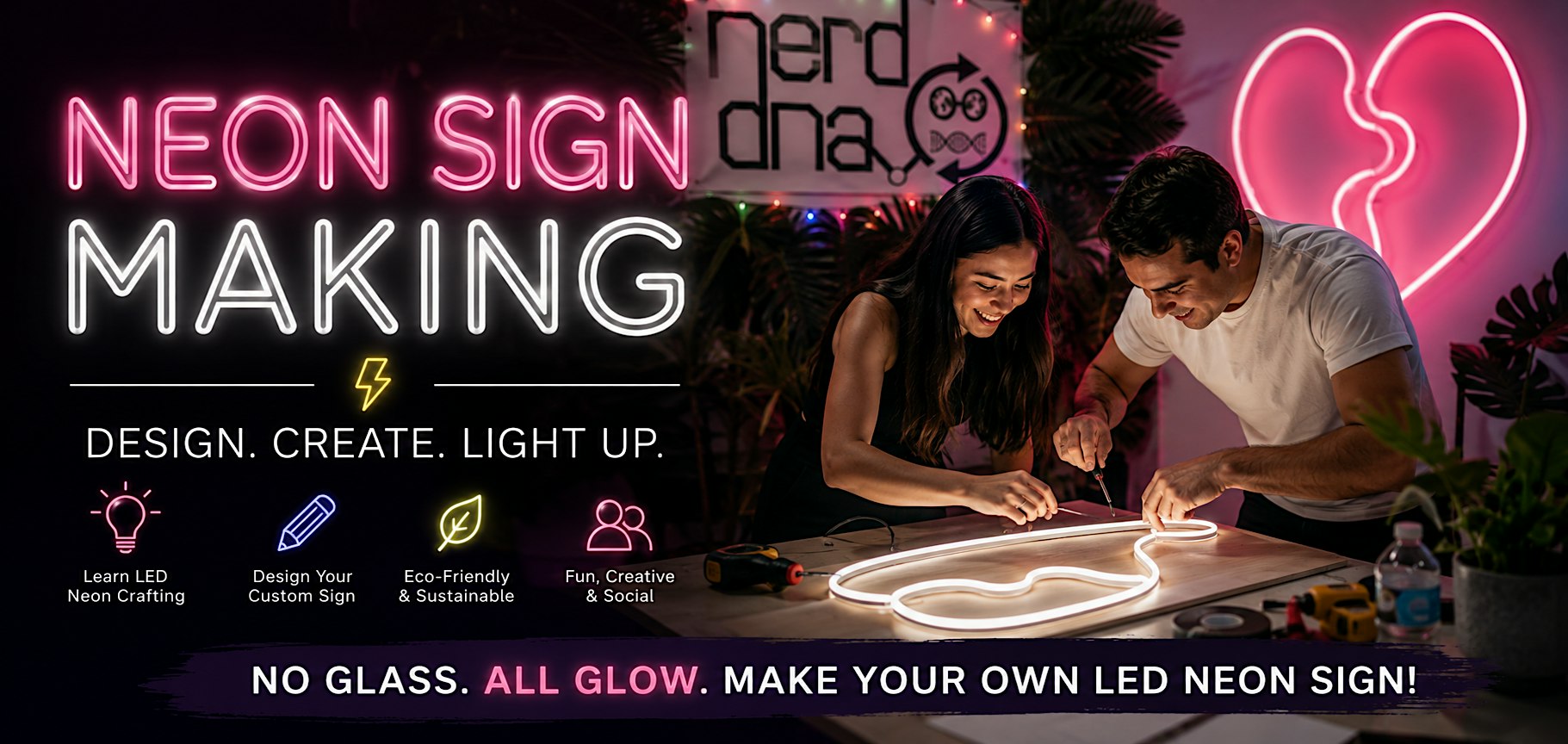 LED Neon Sign Making in a Art Studio
