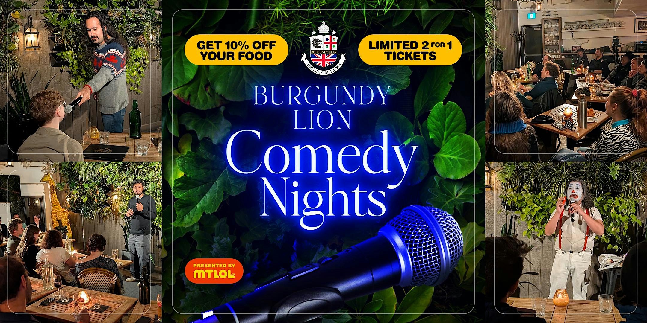 Burgundy Lion Comedy Nights | Montreal Stand-Up Comedy Show (Weekly Live)