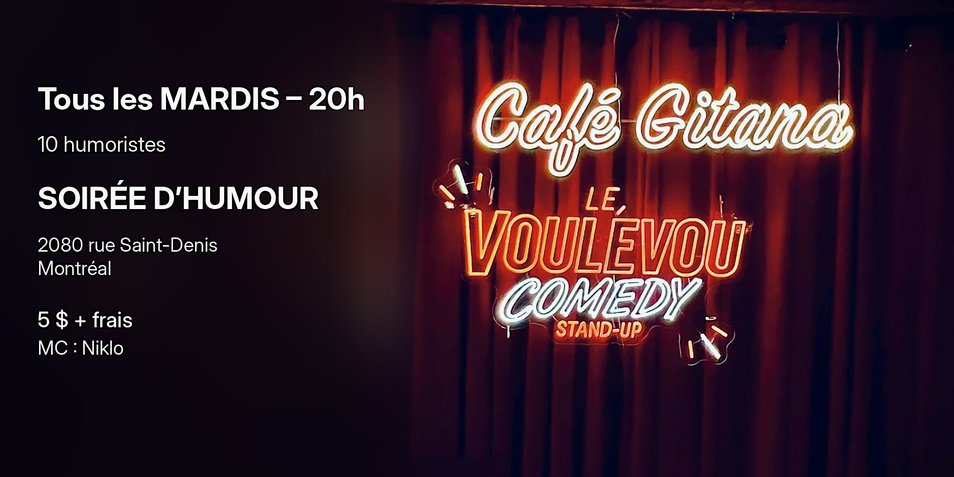 LES MARDIS - SOIRÉE HUMOUR au Café GITANA