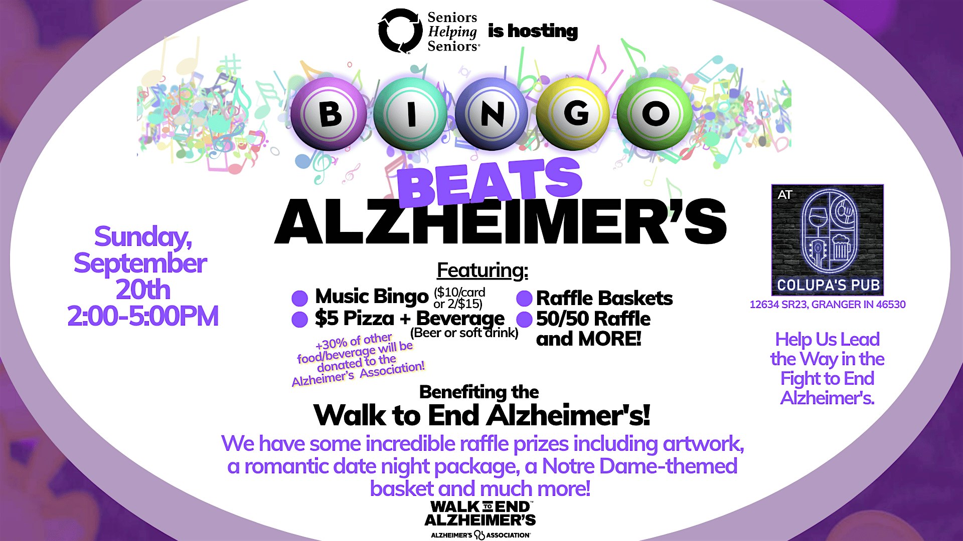 Bingo Beats Alzheimers Fundraiser at Colupa's Pub