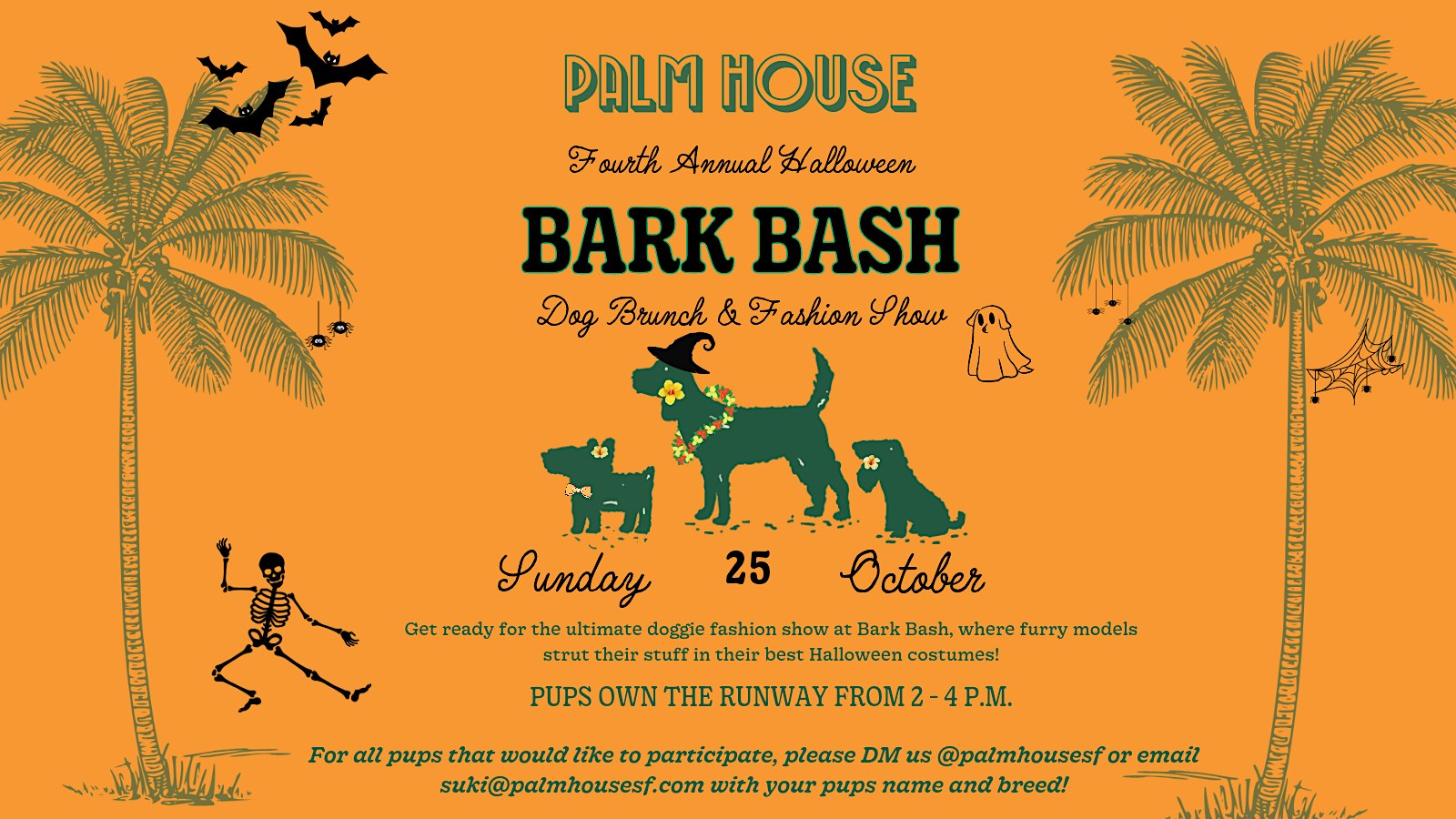 Palm House Halloween Bark Bash: Dog Brunch & Fashion Show
