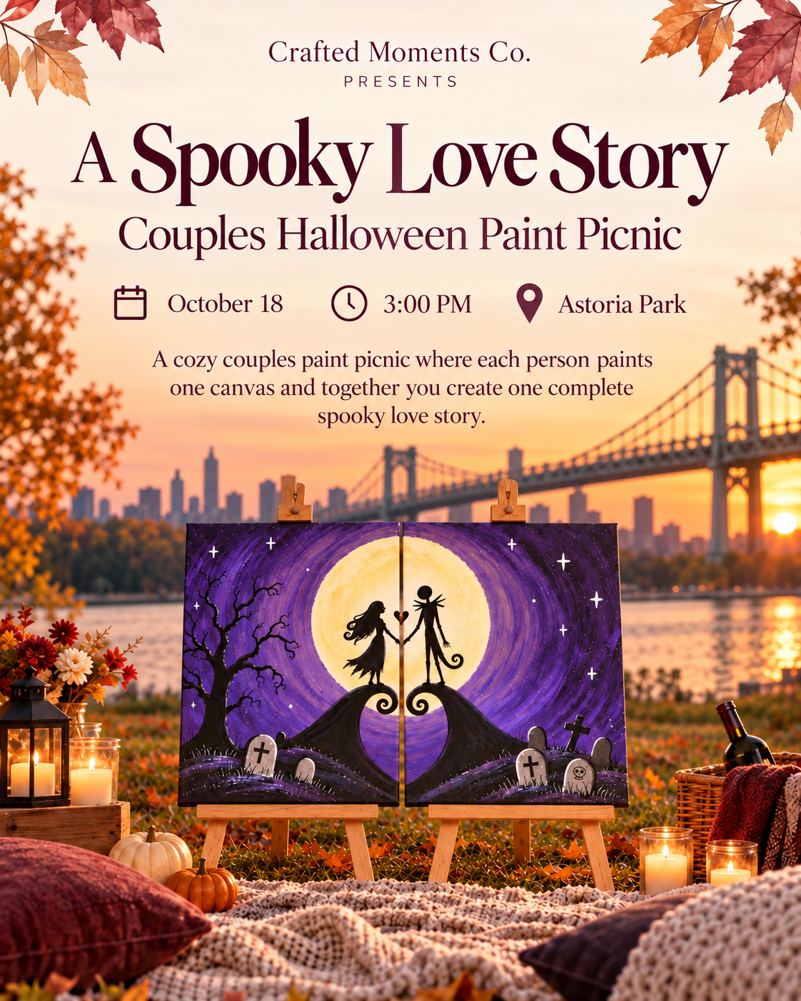 🖤 A Spooky Love Story: Couples Halloween Paint Picnic