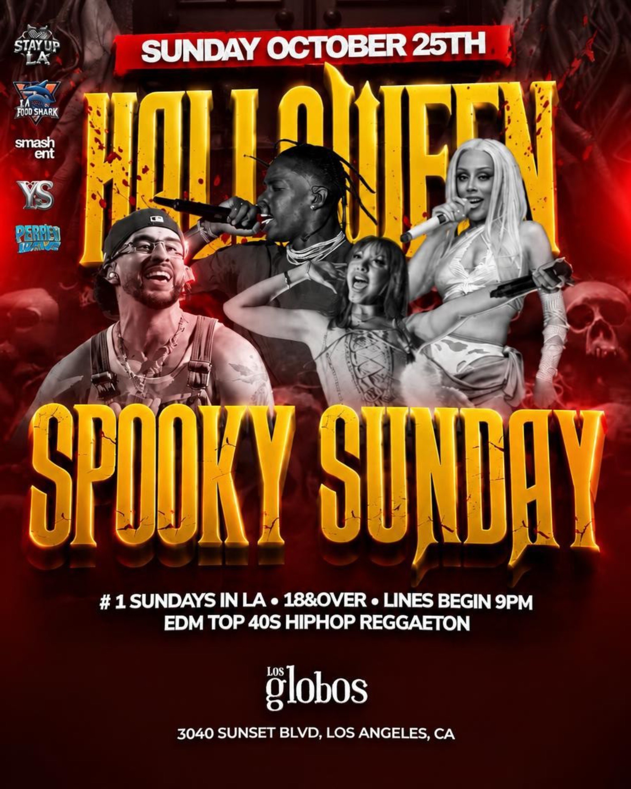 18+ SPOOKY SUNDAY FREE COSTUME PARTY @ LOS GLOBOS
