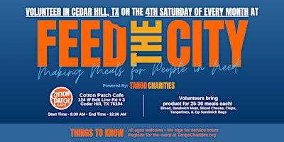 Feed The City Cedar Hill: Making Meals for People In Need