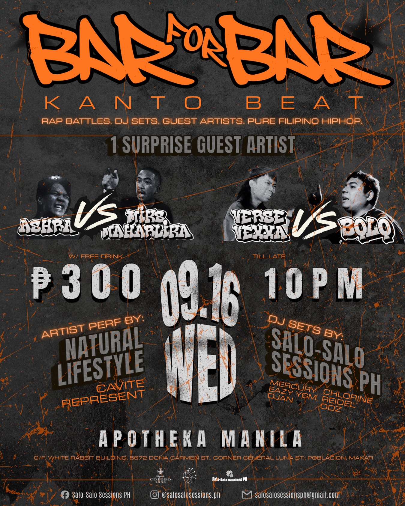 BAR FOR BAR: KANTO BEAT - Rap Battles, DJ Sets, Guest Artists, Pure Filipino Hip-Hop