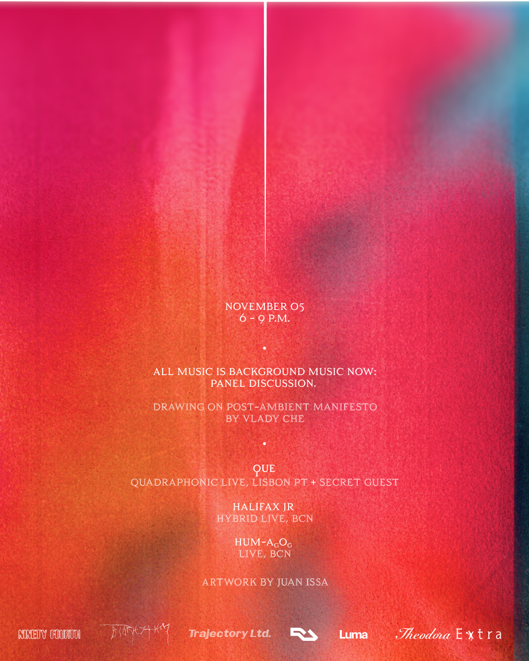 Trajectory: ϙue (quad live), halifax jr (hybrid), hum agog (live) + Panel discussion