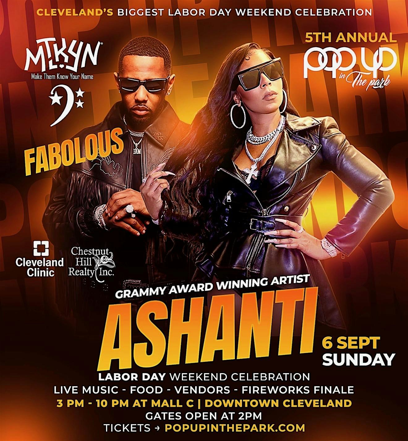 Pop Up in the Park 2026 | Ashanti & Fabolous | Labor Day Weekend |Cleveland
