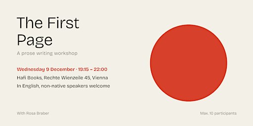 The first page - prose writing workshop