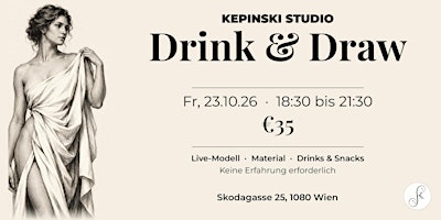 Drink & Draw | Figurenzeichnen mit Live‑Modell | €35