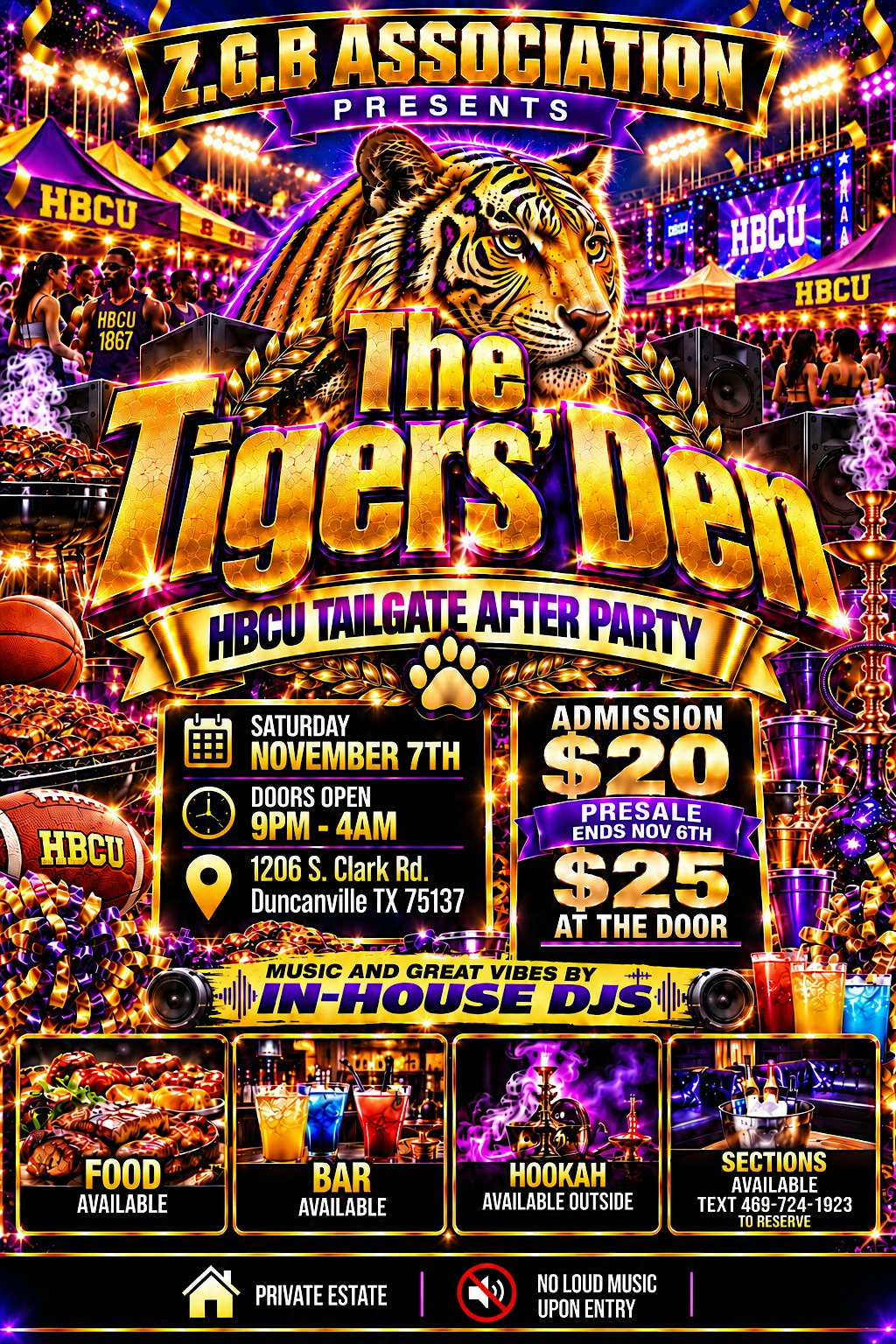 The Tigers Den HBCU Tailgate After Party