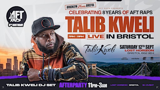 Talib Kweli Live in Bristol! Plus after party with Talib Kweli DJ Set..