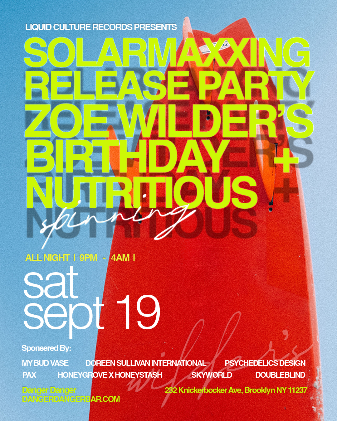 Liquid Culture presents Nutritious All Night: Solarmaxxing Release Party
