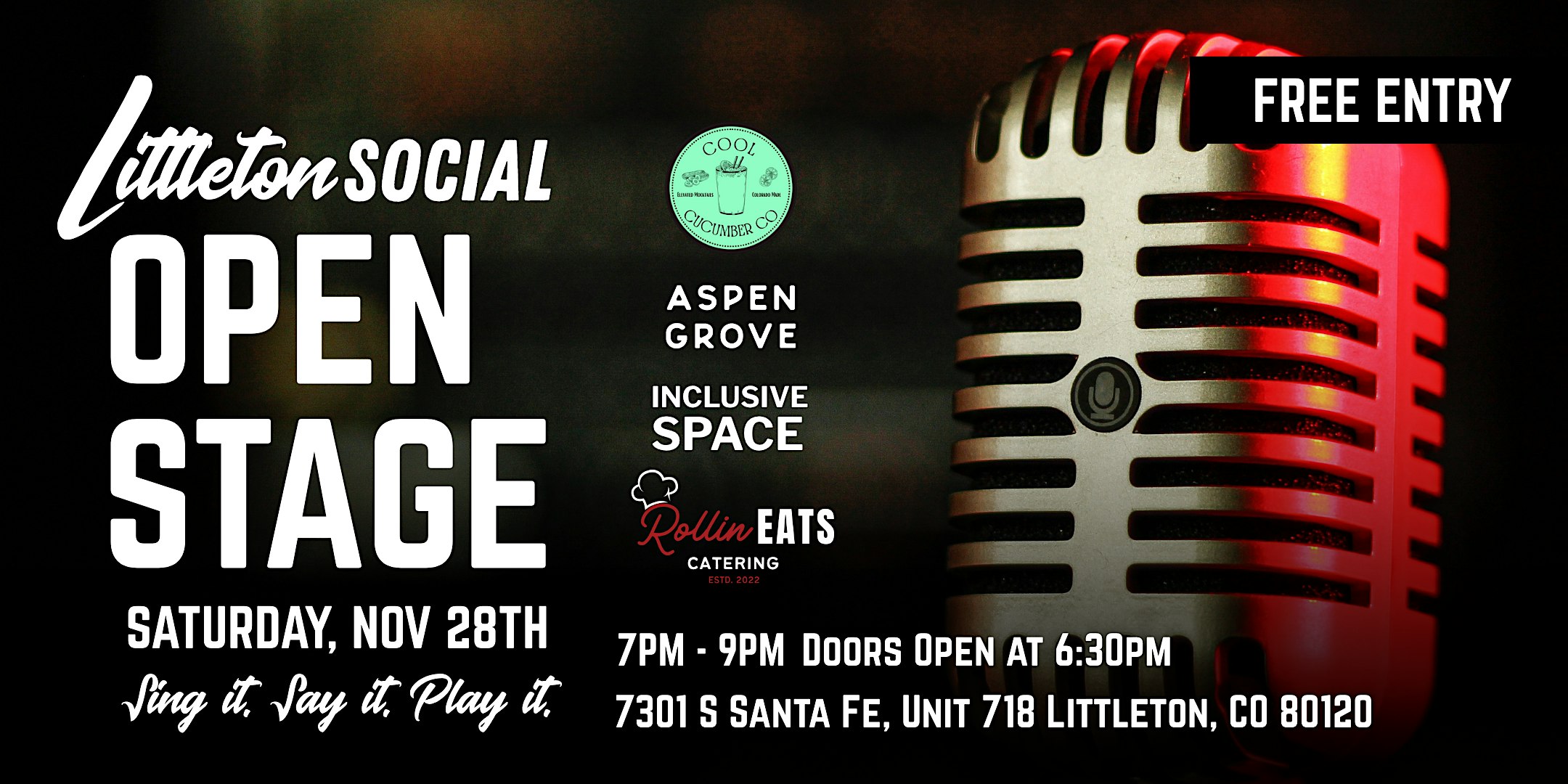 Littleton Social's Open Stage - Sing It. Say It. Play It.