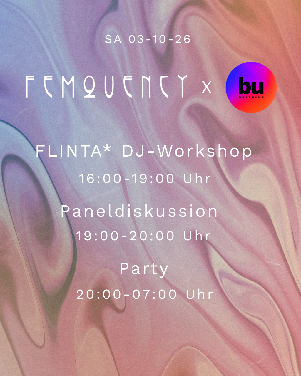 Femquency: FLINTA* DJ-Workshop, Panel + Party