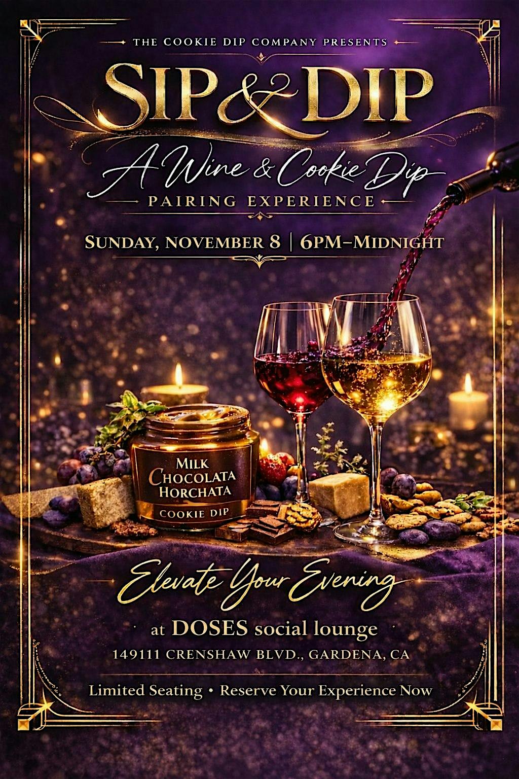 Sip & Dip | Luxury Wine Tasting & Gourmet Dessert Pairing Experience | LA