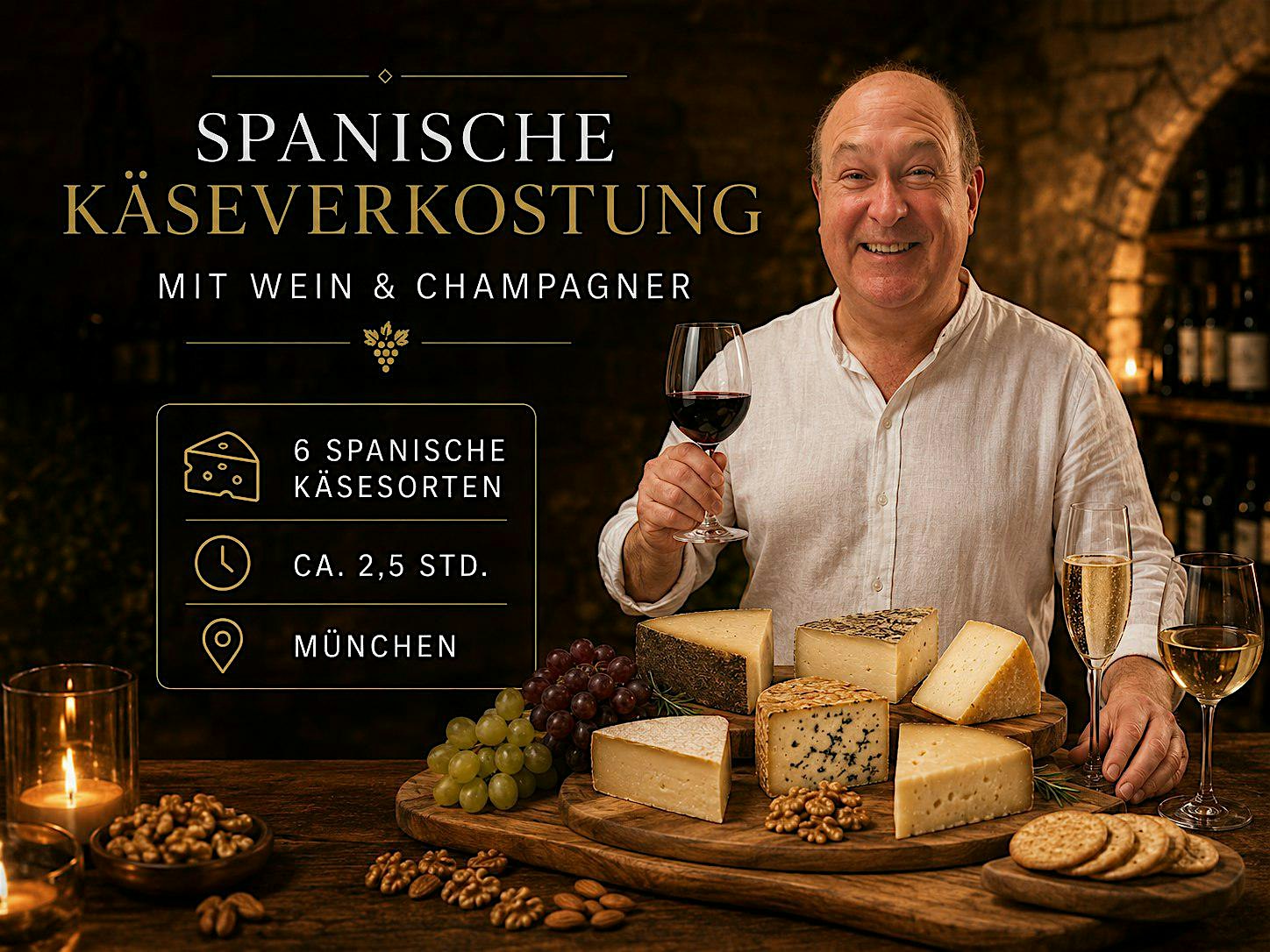 Spanische Käseverkostung mit Wein