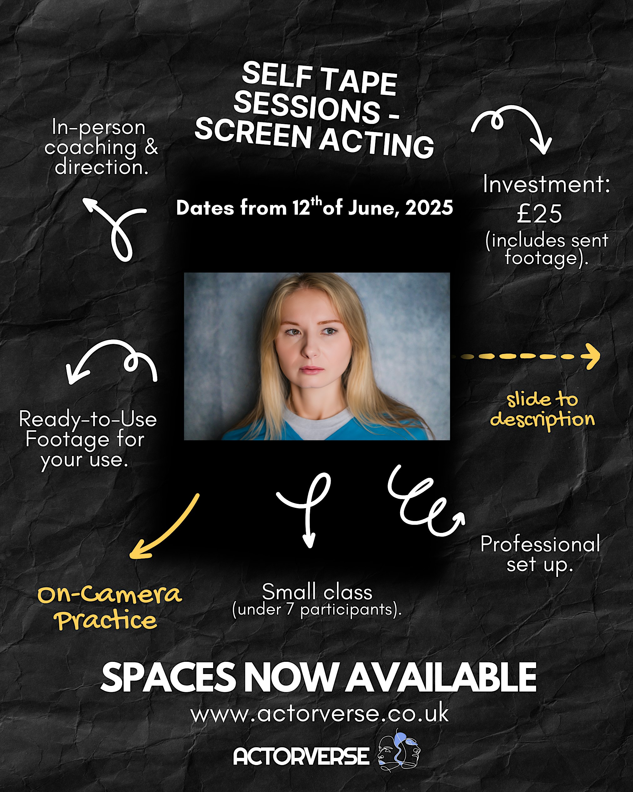 Screen Acting: In-Person Self Tape Practice Sessions