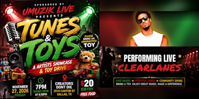 Tunes & Toys: An Artists Showcase & Toy Drive