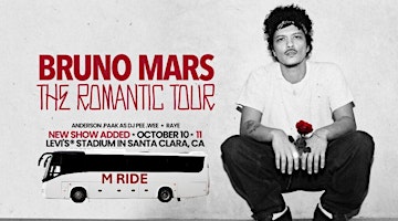 BRUNO MARS CONCERT SHUTTLE BUS R/T FROM SAN FRANCISCO (MARINA) 10/11/2026