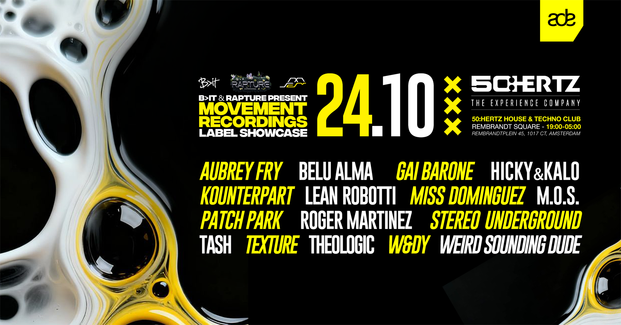 Movement Recordings ADE XXX Showcase - hosted by B>It & Rapture