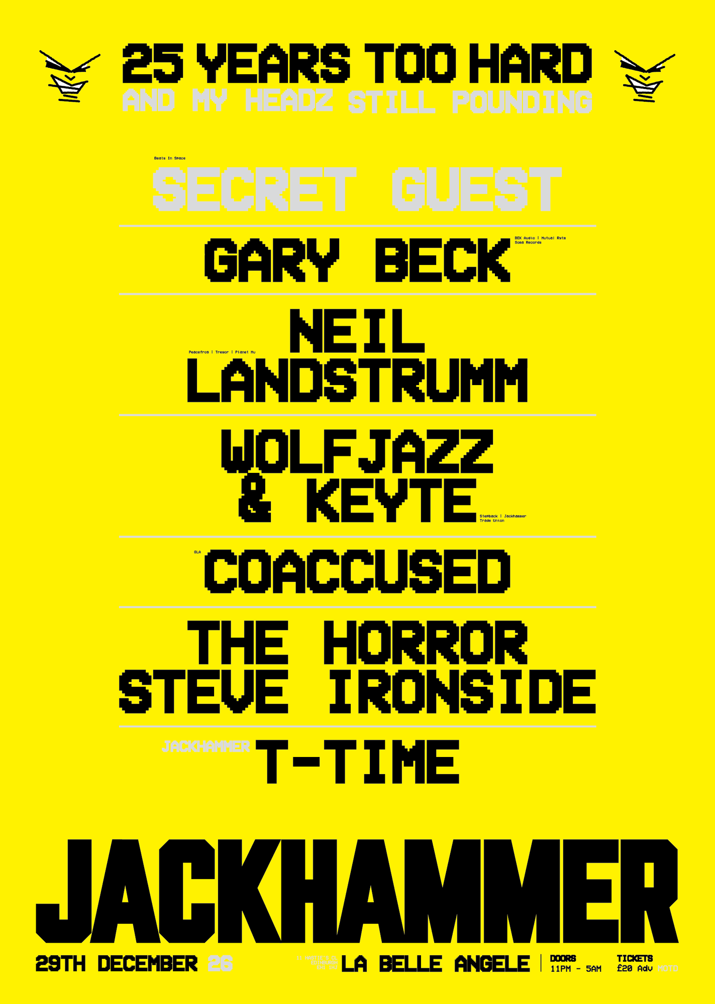 Jackhammer 25 Years - Neil Landstrumm, Gary Beck, Co-Accused, Keyte, WolfJazz