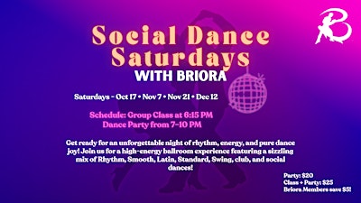 Social Dance Saturdays with Briora Ballroom!