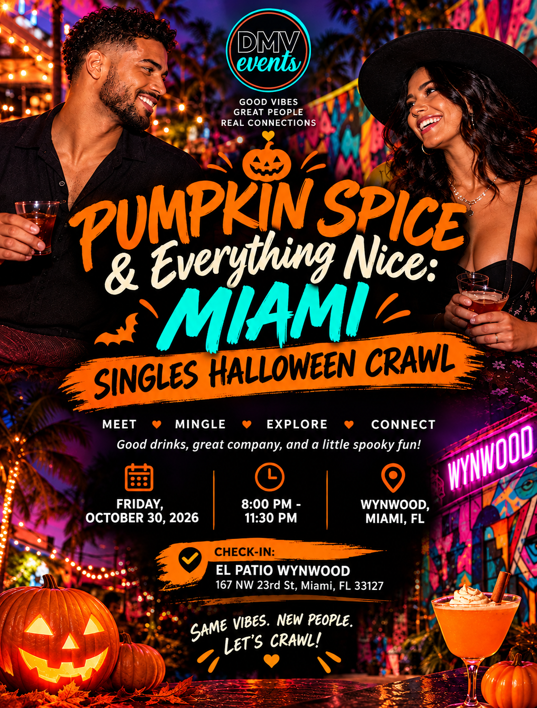 🎃 PUMPKIN SPICE & EVERYTHING NICE: miami SINGLES HALLOWEEN CRAWL 👻