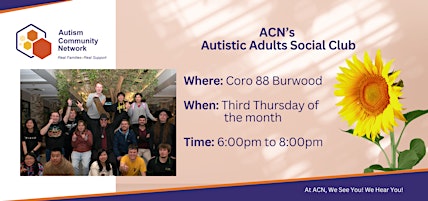 ACN Autistic Adults Social Club - Burwood (Coro.88 Nelson's Cafe)
