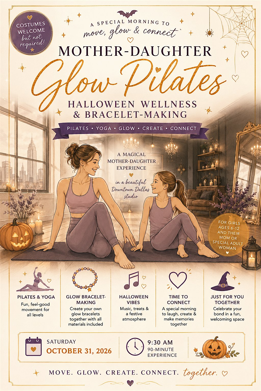 Mother-Daughter Glow Pilates | Halloween Wellness & Bracelet-Making