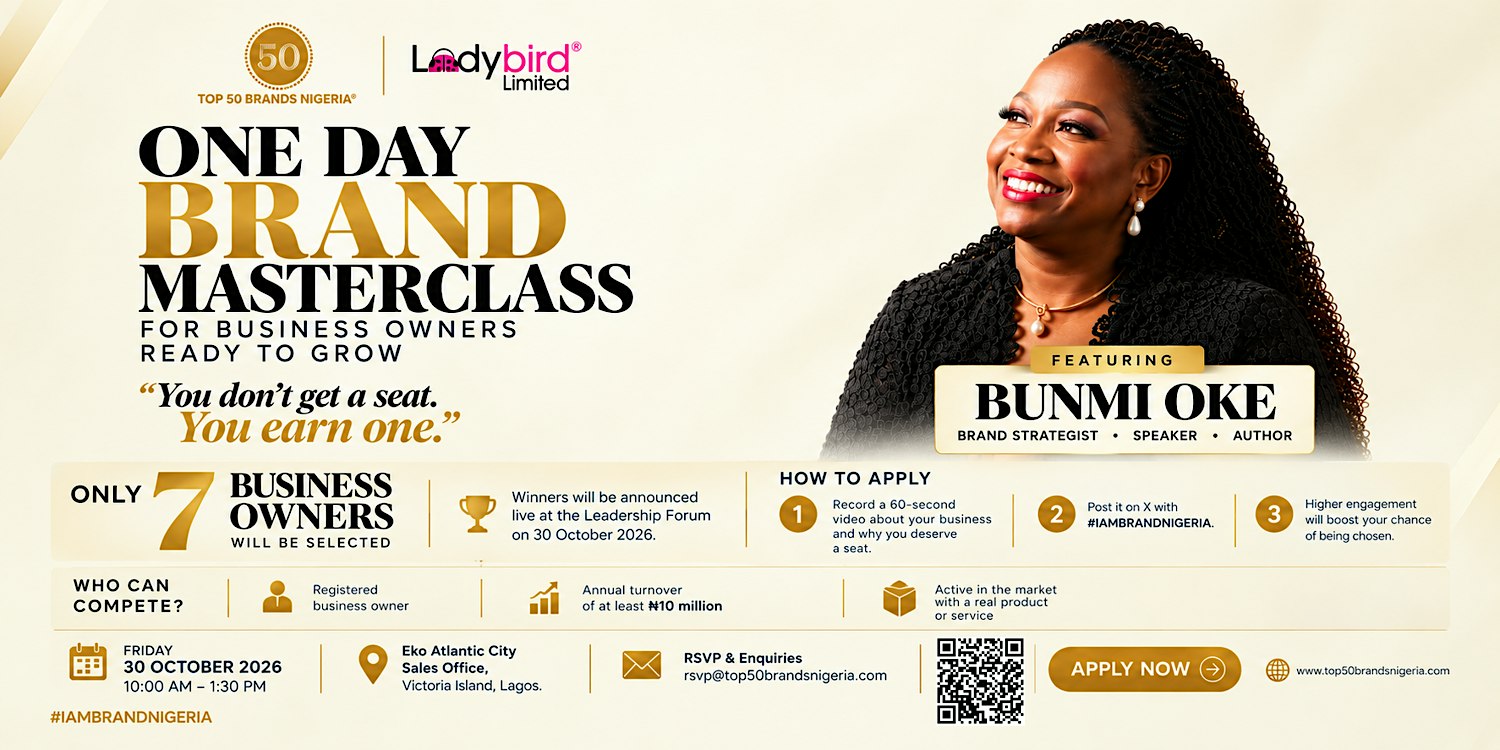 Brand Growth Masterclass By TOP 50 BRANDS NIGERIA® | Featuring Bunmi Oke