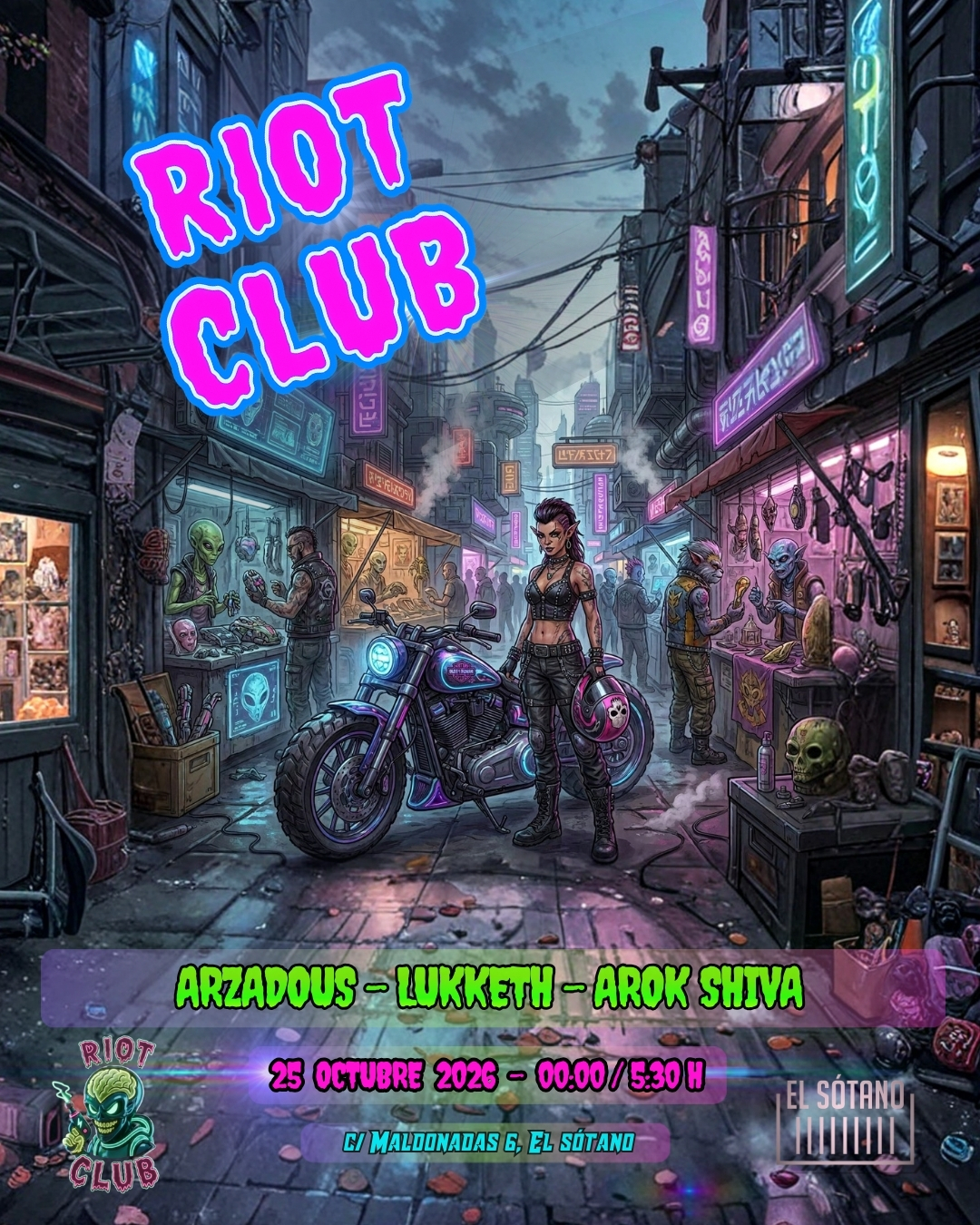 RIOT CLUB: Arzadous, Lukketh, Arok Shiva