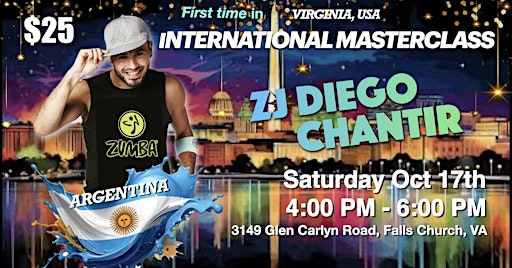 ZUMBA EVENT WITH ZJ DIEGO CHANTIR FROM ARGENTINA TO VIRGINIA