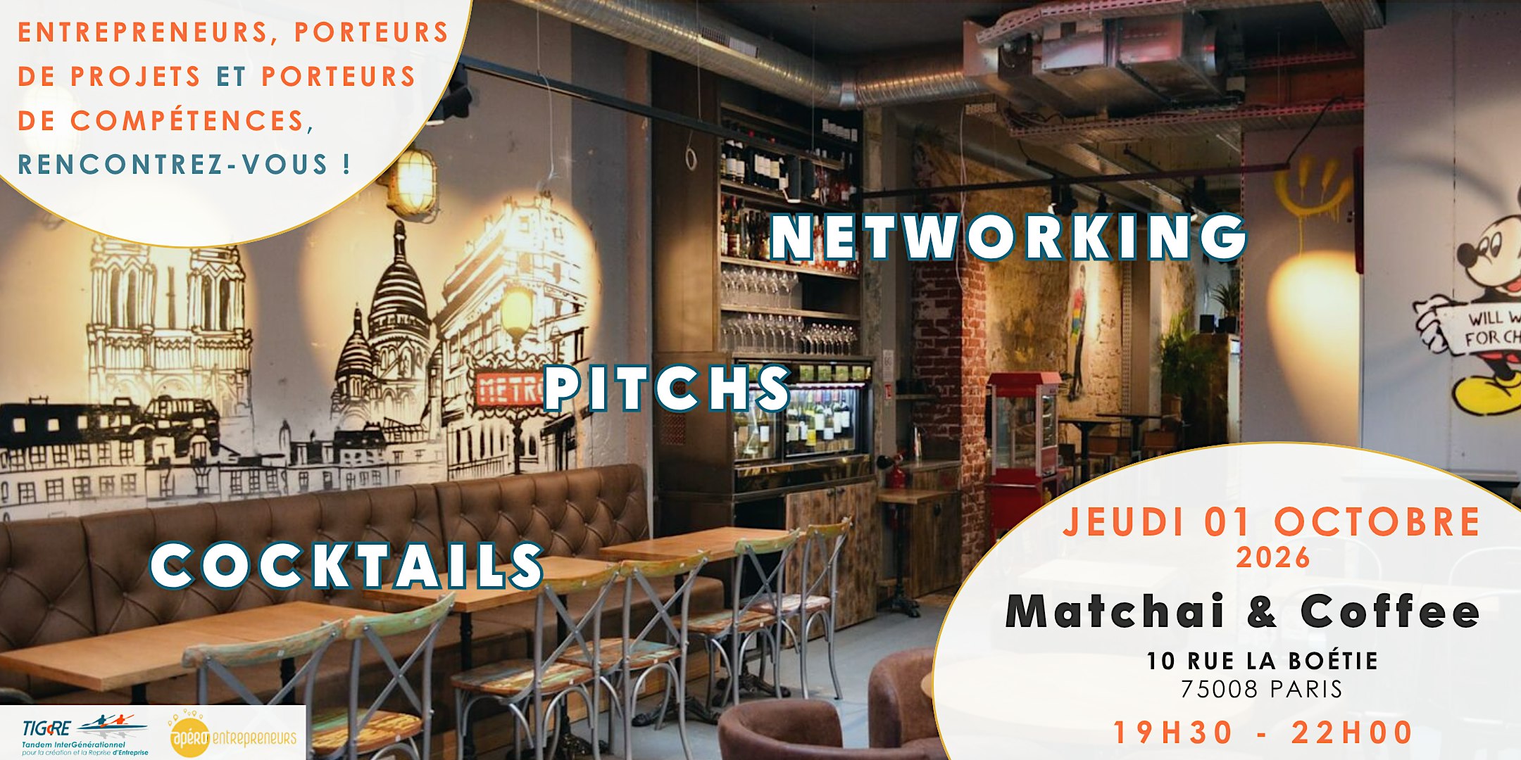 Apéro Entrepreneurs Paris @ Matchai & Coffee | Jeudi 01 Octobre 2026