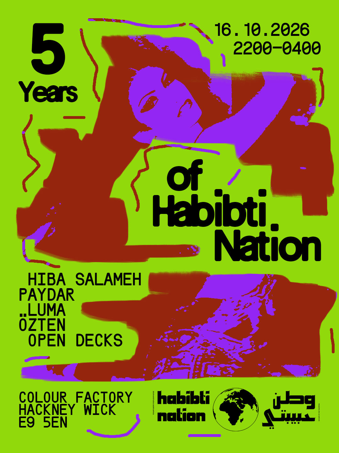 5 Years of Habibti Nation: PAYDAR (UK Debut), Hiba Salameh, LUMA & Özten